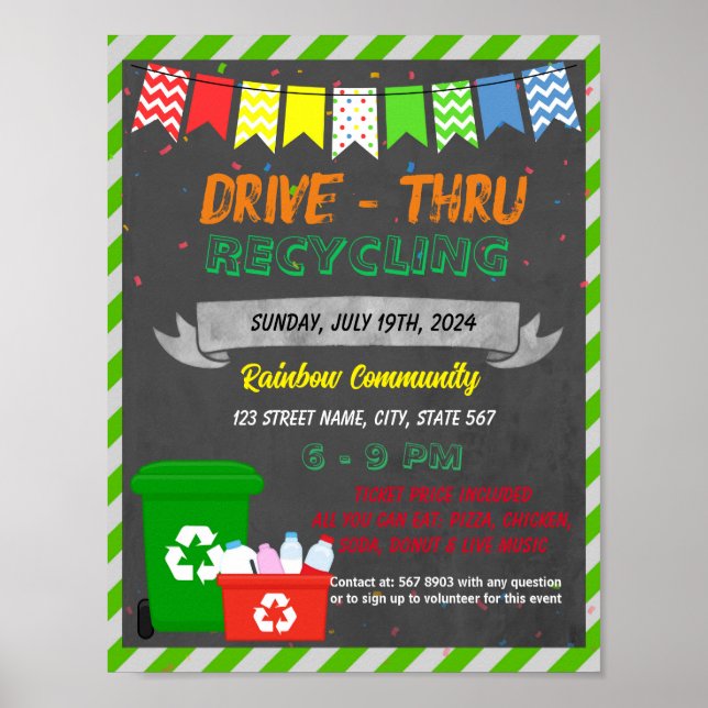 Can and Bottle Drive Fundraiser template Poster (Front)