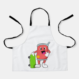 Can as Skater with Skateboard Apron