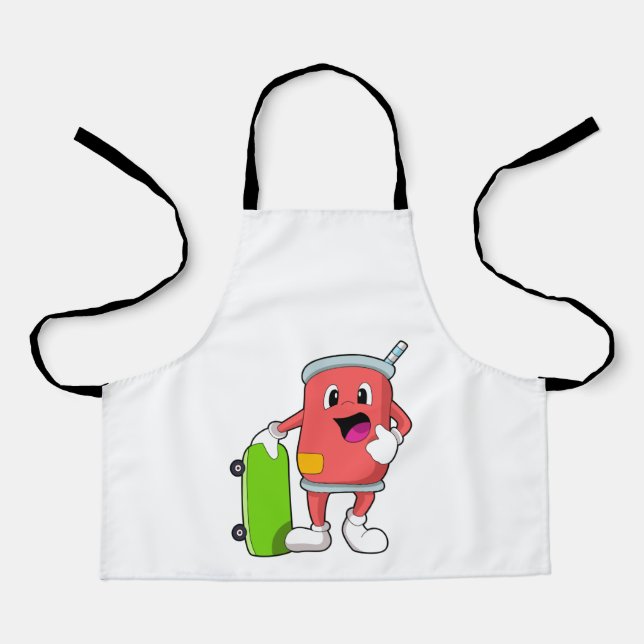 Can as Skater with Skateboard Apron (Front)