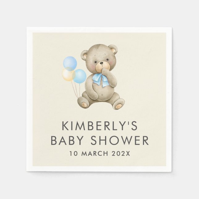 can bearly wait baby shower  napkin (Front)