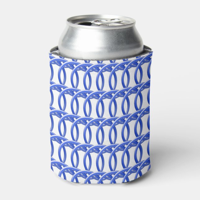 Can/Bottle Cooler - Interlocking Blue Rings (Can Front)