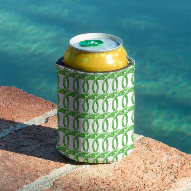 Can/Bottle Cooler - Wicker Look Green Rings (In Situ Pool)
