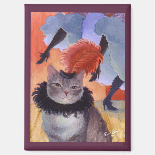 Can-Can Cabaret Dancer Cat Magnet