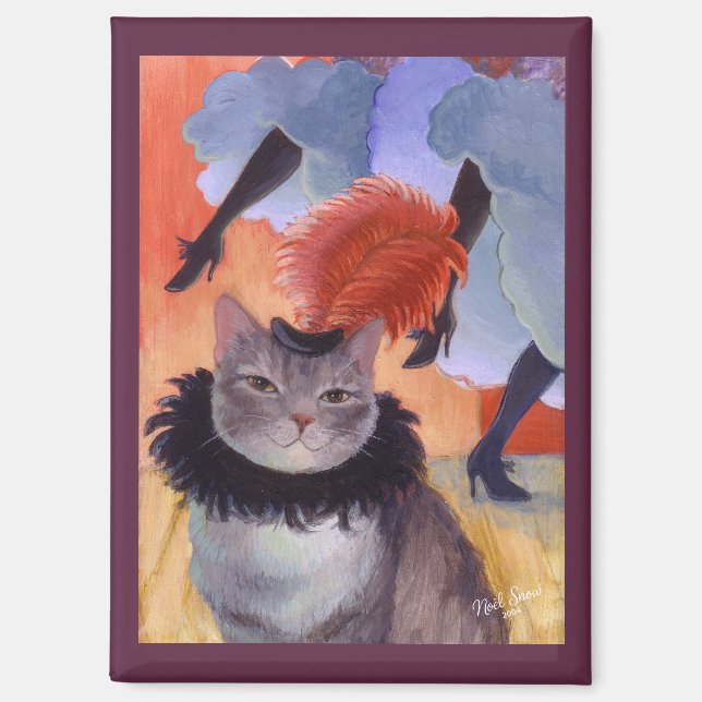 Can-Can Cabaret Dancer Cat Magnet (Front)