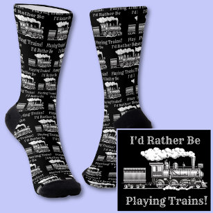 Can Change Text, I'd Rather Be Playing Train Socks