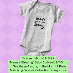 Can Change Text - Mama's Blessing Mum Bub Matching Baby Bodysuit