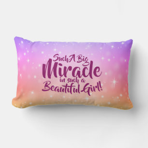 Can Change Text Such a Big Miracle Beautiful Girl Lumbar Cushion