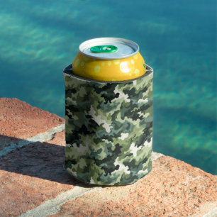 Can Cooler-Green Camo  Can Cooler
