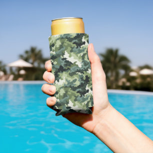 Can Cooler-Green Camo  Seltzer Can Cooler