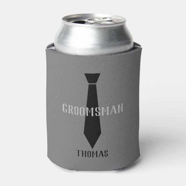 Can Cooler - Groomsman Tie (Can Front)