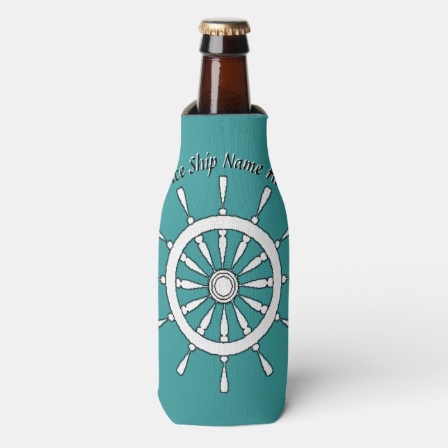 Can Cooler - Helm with Ship Name (Bottle Front)