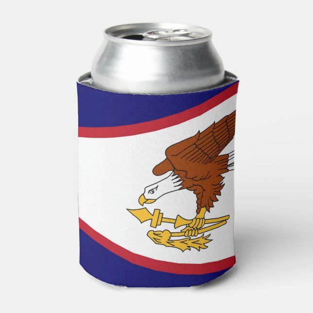 Can Cooler with flag of American Samoa, USA. (Can Front)