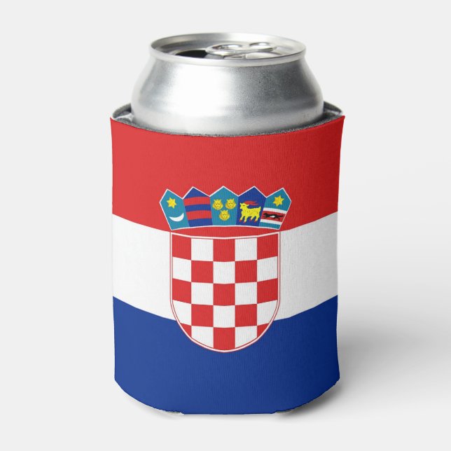 Can Cooler with flag of Croatia (Can Front)