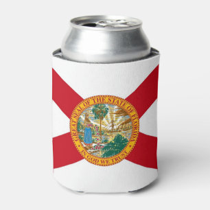 Can Cooler with flag of Florida State, USA.