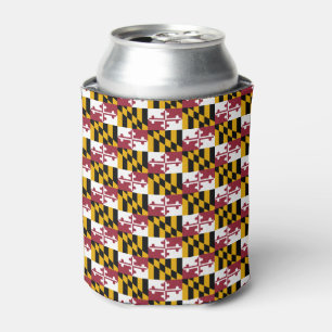 Can Cooler with flag of Maryland State, USA.