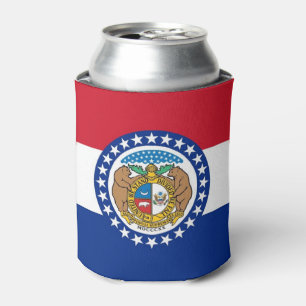 Can Cooler with flag of Missouri State, USA.