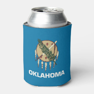 Can Cooler with flag of Oklahoma, USA.