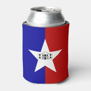 Can Cooler with flag of San Antonio City, USA