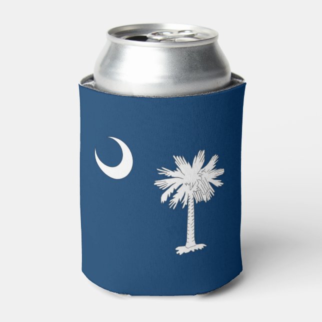Can Cooler with flag of South Carolina State, USA. (Can Front)