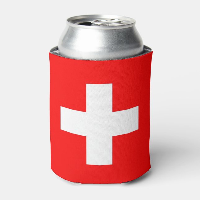 Can Cooler with flag of Switzerland (Can Front)