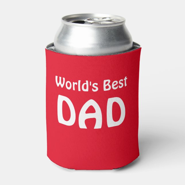 Can Coolers/Red/World's Best DAD Can Cooler (Can Front)