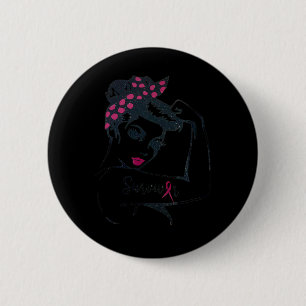 Can Cure It Rosie Riveter Breast Cancer Survivor 6 Cm Round Badge