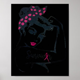 Can Cure It Rosie Riveter Breast Cancer Survivor  Poster