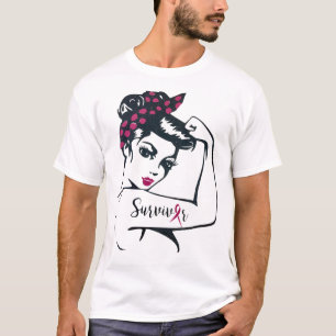 Can Cure It Rosie Riveter Breast Cancer Survivor T-Shirt
