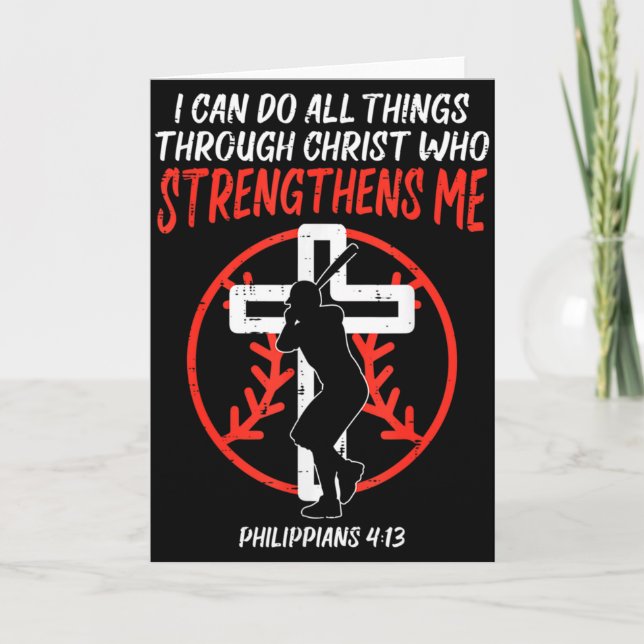 Can Do All Things Baseball Religious Christian Men Card (Front)