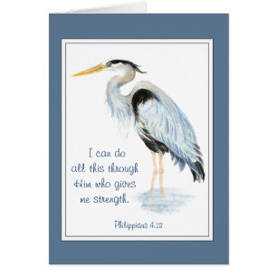 Can Do All Things Bible Inspirational Quote Heron