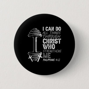 Can Do All Things Christian Jesus Bodybuilding Wei 6 Cm Round Badge