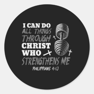 Can Do All Things Christian Jesus Bodybuilding Wei Classic Round Sticker