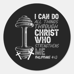 Can Do All Things Christian Jesus Bodybuilding Wei Classic Round Sticker