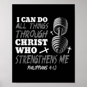 Can Do All Things Christian Jesus Bodybuilding Wei Poster