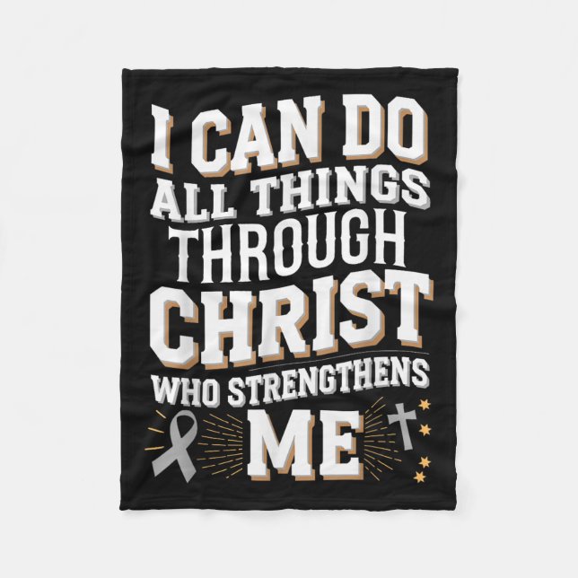 Can Do All Things Through Christ Diabetes Awarenes Fleece Blanket (Front)
