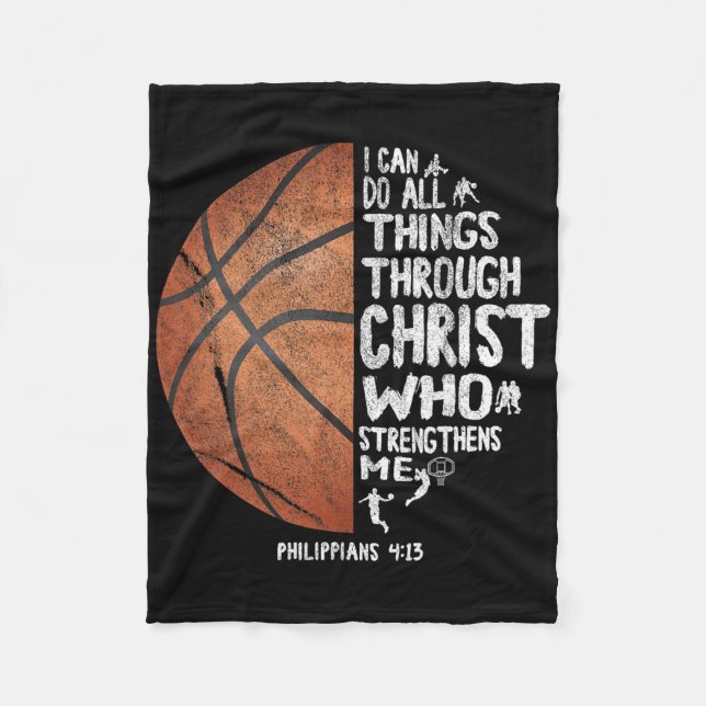 Can Do All Things Through Christ Philippians 413 B Fleece Blanket (Front)