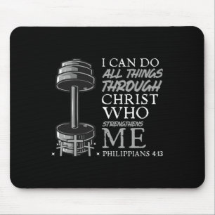 Can Do All Things Weightlifter Christian Gym Bible Mouse Pad