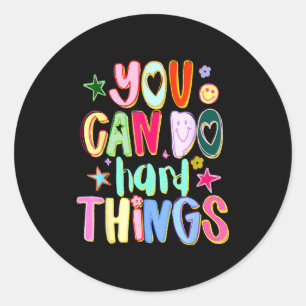 Can do hard things autism awareness autistic puzzl classic round sticker