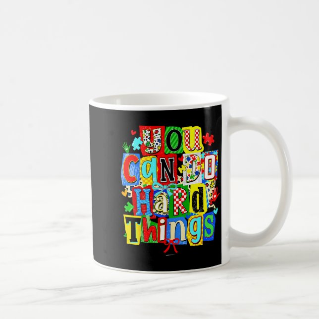 Can do hard things leopard autism awareness sped coffee mug (Right)