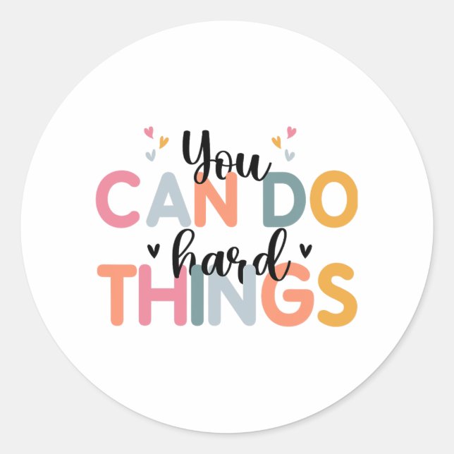 Can Do Hard Things Test Day Testing Teacher  Classic Round Sticker (Front)