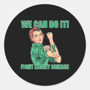 Can Do It Rosie Riverter Fight Kidney Disease On B Classic Round Sticker