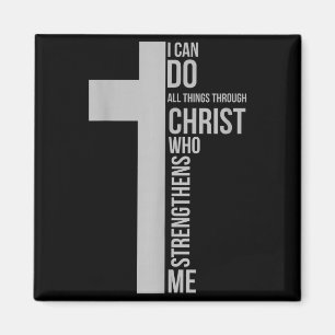 Can do things through christ who strengthens cross magnet