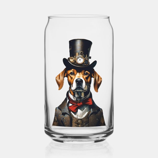 Can glass with dog print (Front)