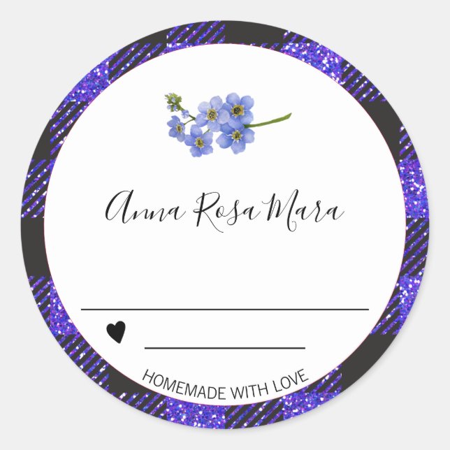 *~* Can grape AP30 Buffalo Gingham Homemade Heart Classic Round Sticker (Front)