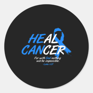 Can Heal Cancer Ataxia Awareness Month Gift Blue R Classic Round Sticker