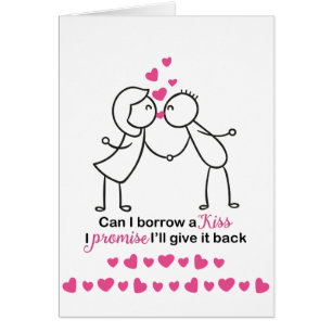 Can I Borrow a Kiss Cute Couple Design