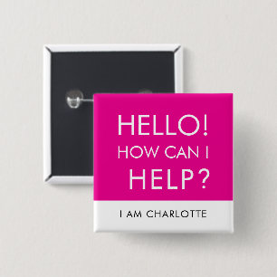 Can I Help Business Reopening Staff Custom 15 Cm Square Badge