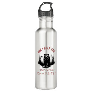 Can I Help You Find Your Campsite? – Funny Bear  710 Ml Water Bottle