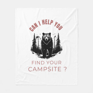Can I Help You Find Your Campsite? – Funny Bear Fleece Blanket