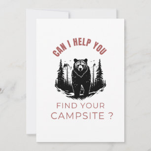 Can I Help You Find Your Campsite? Funny Bear Gree Holiday Card